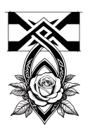 cornish celtic knot design leading into celtic designs, incorporating the cornish flag and 1 white rose tattoo design idea