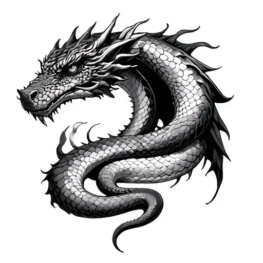 snake shedding its skin turning into a dragon  tattoo design idea