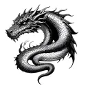 snake shedding its skin turning into a dragon  tattoo design idea