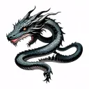 snake shedding its skin turning into a dragon  tattoo design idea