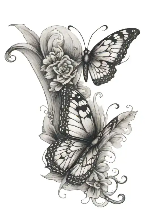butterfly, cross and semicolon tattoo design idea