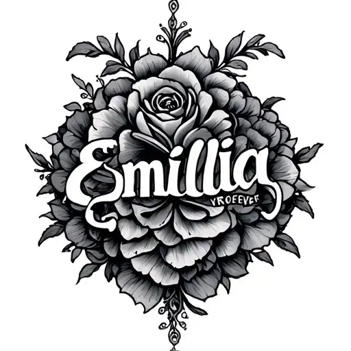 "Emilia " Forever symbol  tattoo design idea
