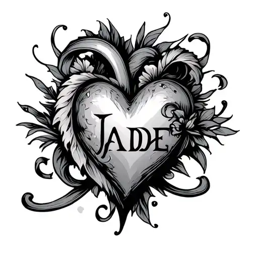 "Jade" Heart tattoo design idea