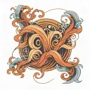 A continuous line design that mimics the flow of ocean waves, starting from the chest and wrapping slightly over the sho tattoo design idea