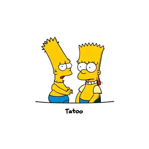 Bart and Lisa Simpson tattoo design idea
