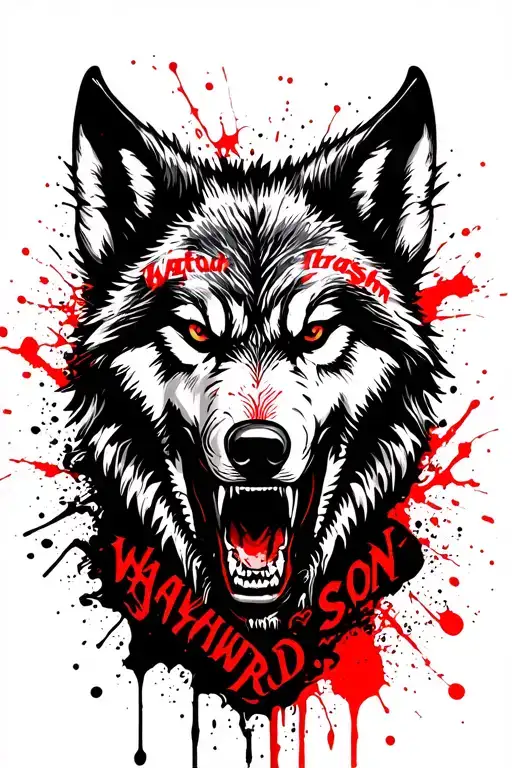  Bad Wolf and text Wayward son tattoo design idea