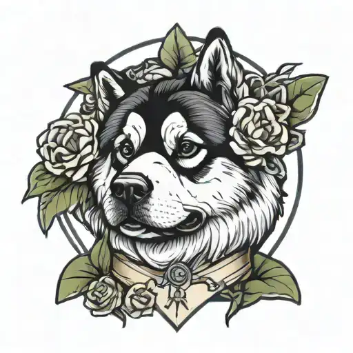 American akita tattoo design idea