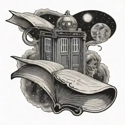 Open Book Doctor who in space tattoo design idea