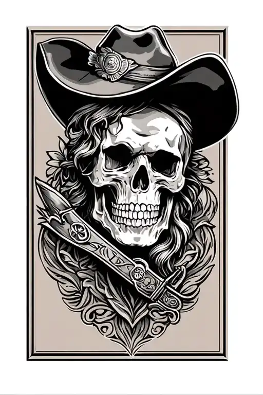tooled leather with western tattoo design idea