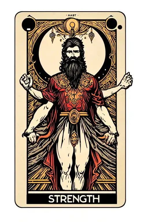 hot bearded viki whitman strength tarot card tattoo design idea