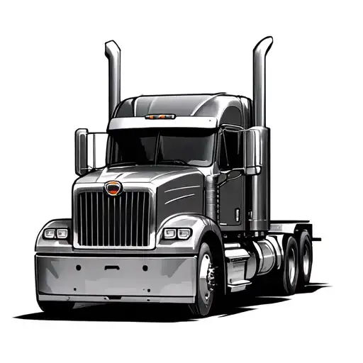 18 wheeler semi truck tattoo design idea