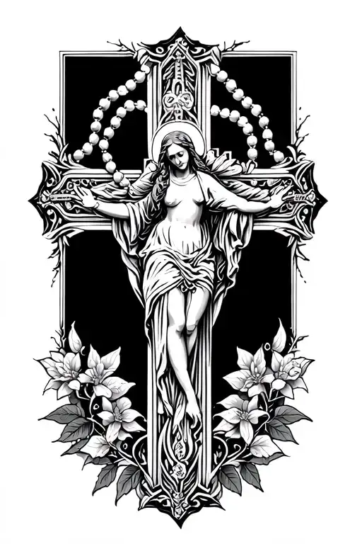 "Jullia of the Cross" Rosary tattoo design idea
