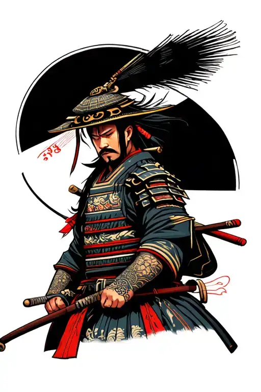 samurai warrior tattoo design idea