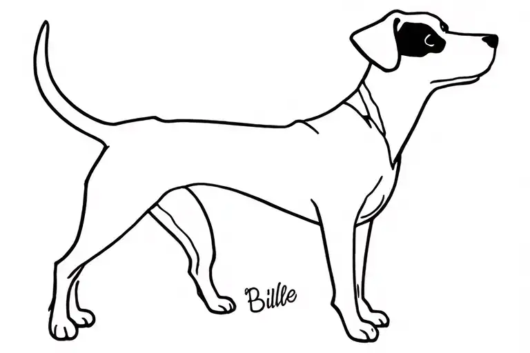 Dog named Billie tattoo design idea