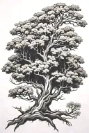 oak ash thorn tree forearm tattoo design idea