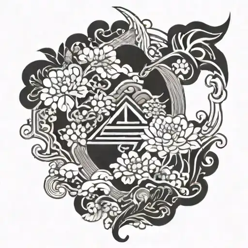 Incorporate a quote from Lao Tzu in a Japanese-inspired tattoo design tattoo design idea