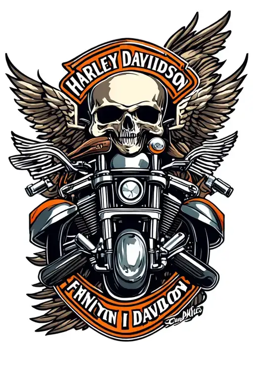 harley davidson motorcycle tattoo design idea