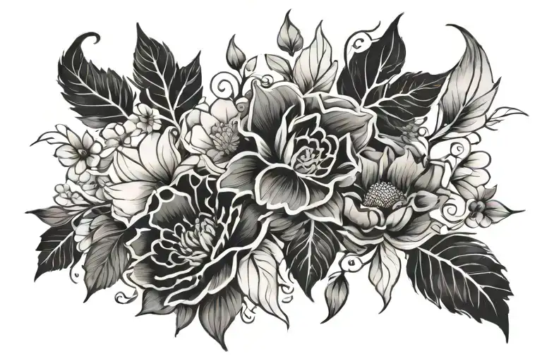 floral negative space thigh tattoo tattoo design idea
