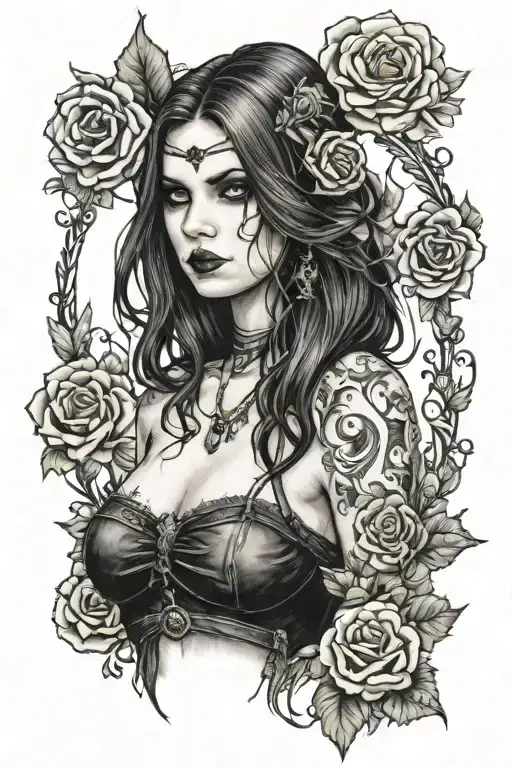 big tittie goth girl tattoo design idea