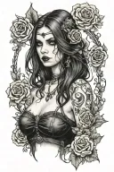 big tittie goth girl tattoo design idea