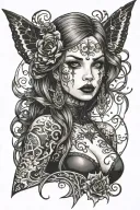 big tittie goth girl tattoo design idea