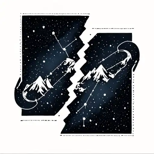 image of big dipper constellation for man and little dipper constellation er a mountain range split for a couples tattoo tattoo design idea