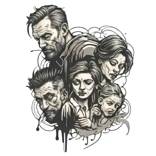 broken family in your life tattoo design idea