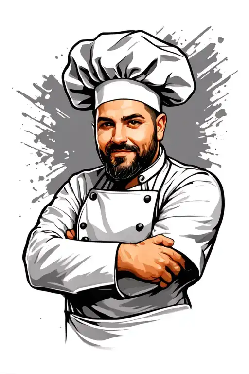 chef themed sleeve tattoo design idea