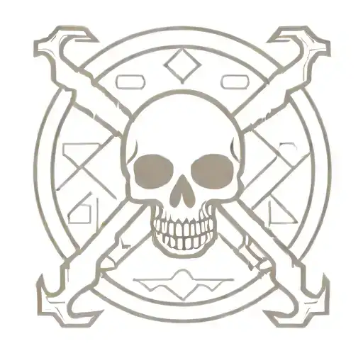 crossbones, filler, numbers tattoo design idea