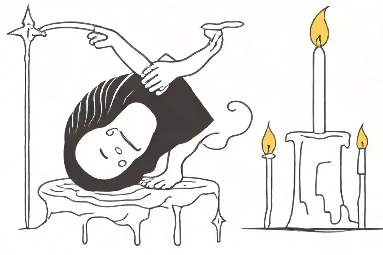 melt candle tattoo design idea