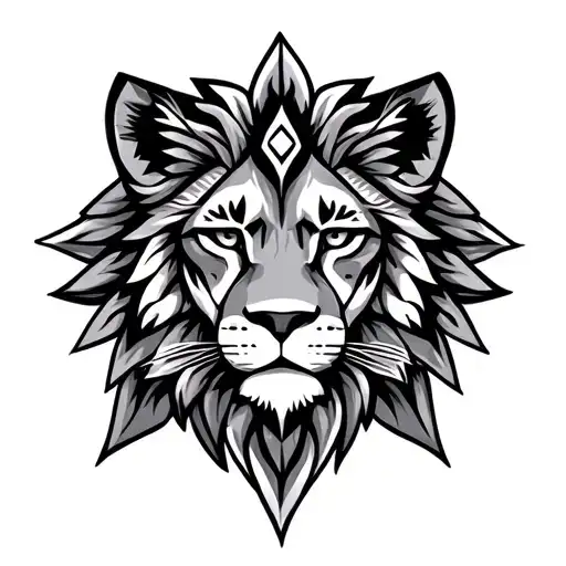 Navajo Solar Leo tattoo design idea