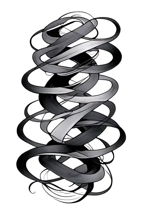 Stylized sine wave pattern, with script ἀνέχου καὶ ἀπέχου tattoo design idea