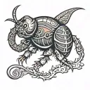 a cockroache smiling tattoo design idea