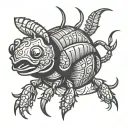 a cockroache smiling tattoo design idea