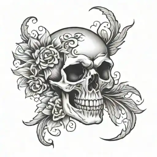 Knee Skull tattoo design idea