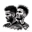 Messi and Neymar Jr tattoo design idea