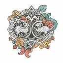 Aquarius,  Aries abd Taurus  symbols together  simple  tattoo design idea