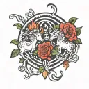 Aquarius,  Aries abd Taurus  symbols together  simple  tattoo design idea