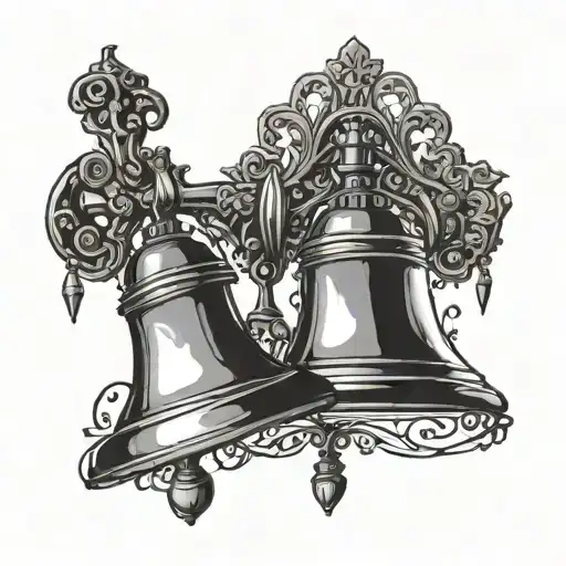 white and black liberty bell  tattoo design idea