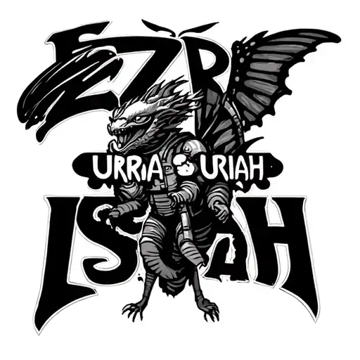 "Ezra, Uriah, Isaiah " astronaut butterfy dragon tattoo design idea