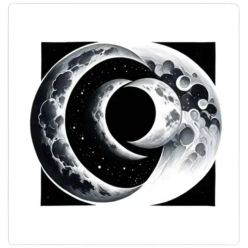 Two Moons tattoo design idea