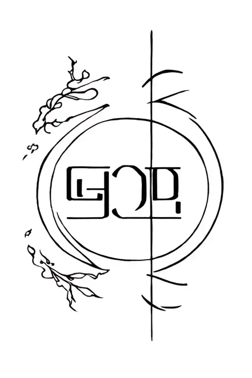 God First in Japanese vertically tattoo design idea