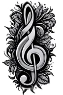 Treble clef tattoo design idea