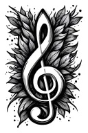Treble clef tattoo design idea