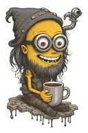 minion drinking coffee tattoo design idea