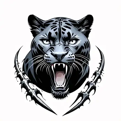 traditional panther scratch mark with claw tattoo tattoo design idea