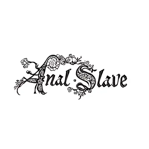 "Anal Slave" "lace" "garter" "elegant" tattoo design idea