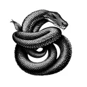 ouroboros, a snake eating its own tail. antinatalist  tattoo design idea