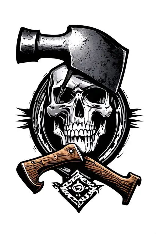Rock Hammer tattoo design idea