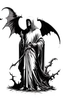 grim reaper standing tattoo design idea
